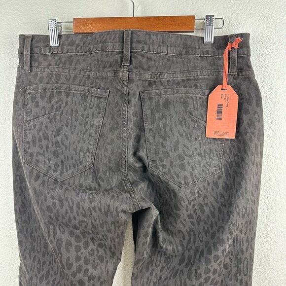 James Jeans Women's Size 16 Twiggy Curvy Black Leopard Print Skinny Jeans‎ New - Picture 4 of 14